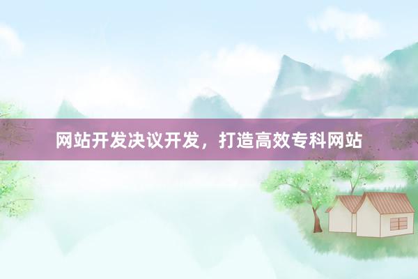 网站开发决议开发，打造高效专科网站